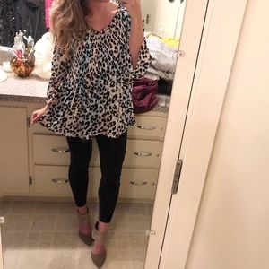 leopard print flowy top